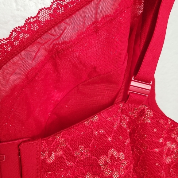 Victoria's Secret Posey Lace Curvy Bralette Size XXL Red - Picture 8 of 14